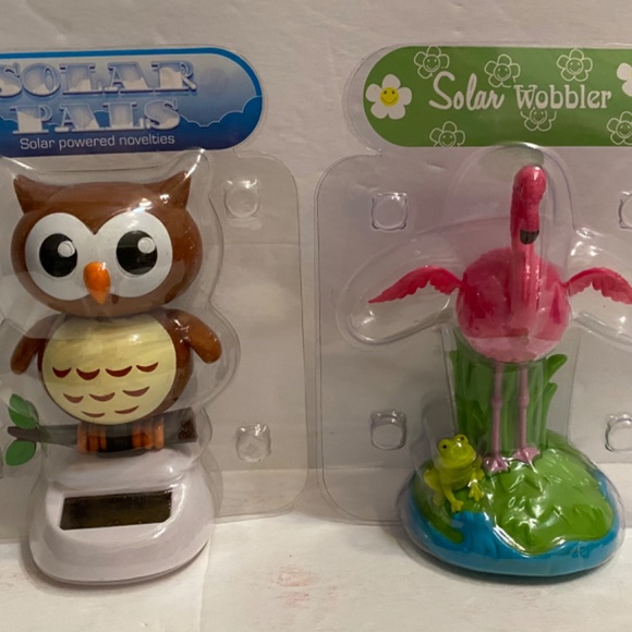 Accents Set 2 Flamingobaby Owl Solar Powered Bobble Toy Poshmark